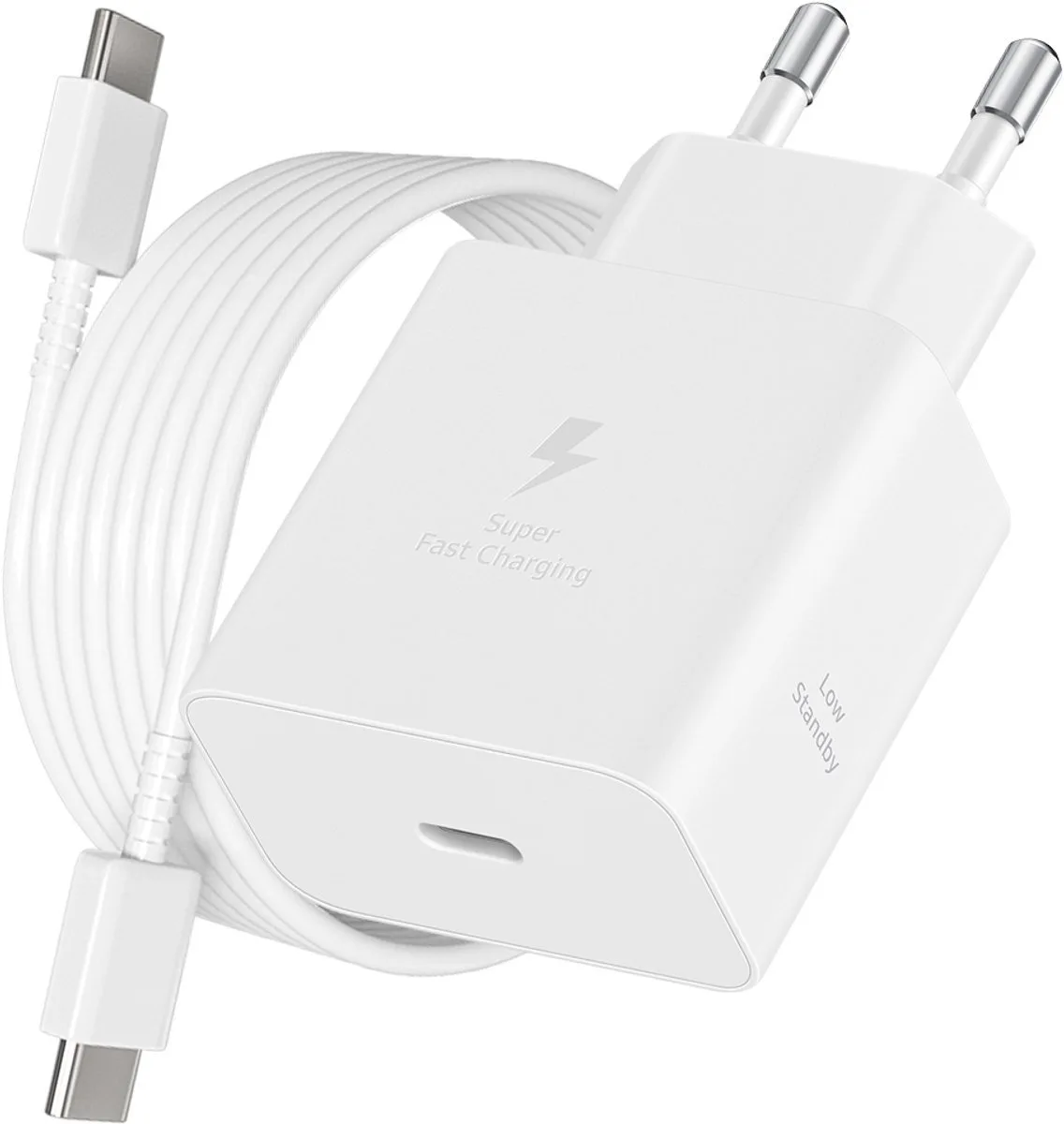 Supersnellader - Efficiency Adapter - 45W - USB-C - 1.8 Meter från Samsung i Vit – produktbild