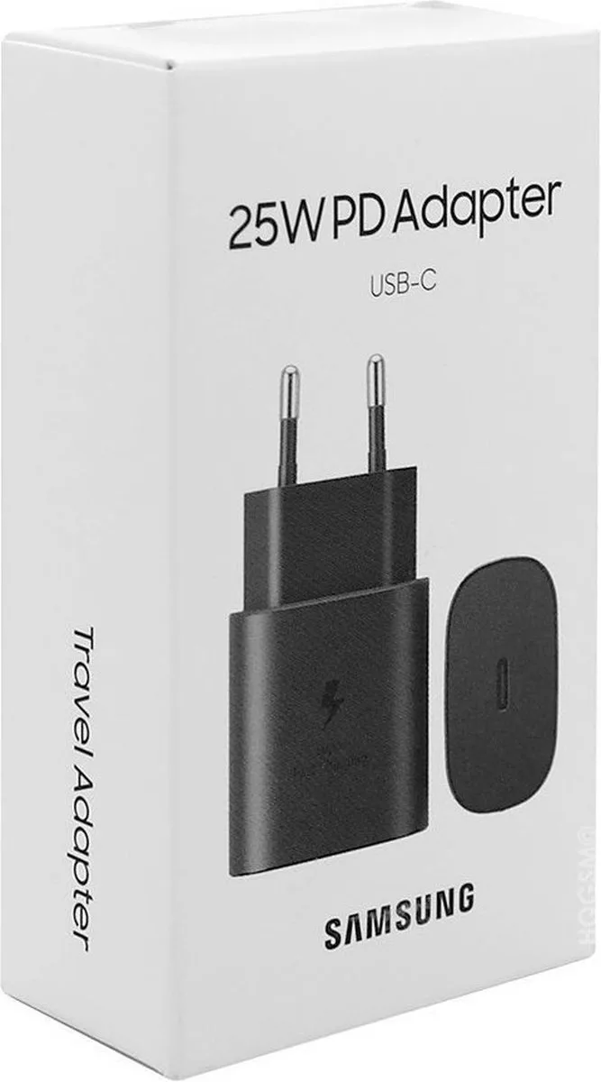 Universele USB-C adapter/oplader - Snellader (25W) by Samsung in Black – product photo