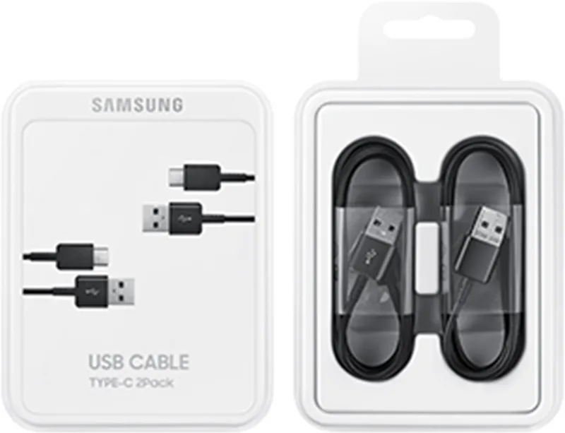 USB 2.0 + USB C kabel - 1.5 m - duopack by Samsung in Black – product photo
