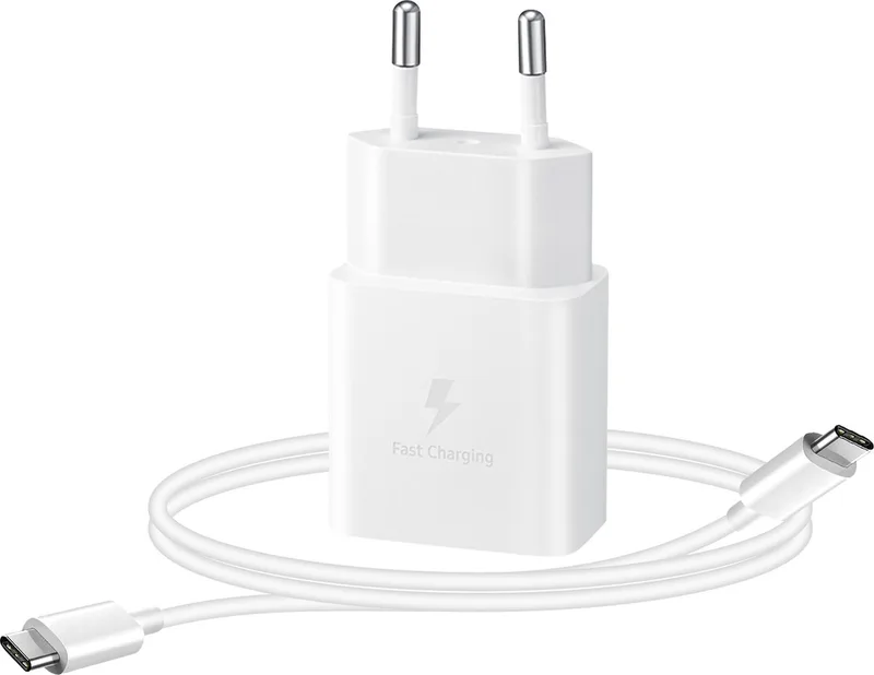 USB-C Adapter met kabel - 15W - 1m från Samsung i Vit – produktbild