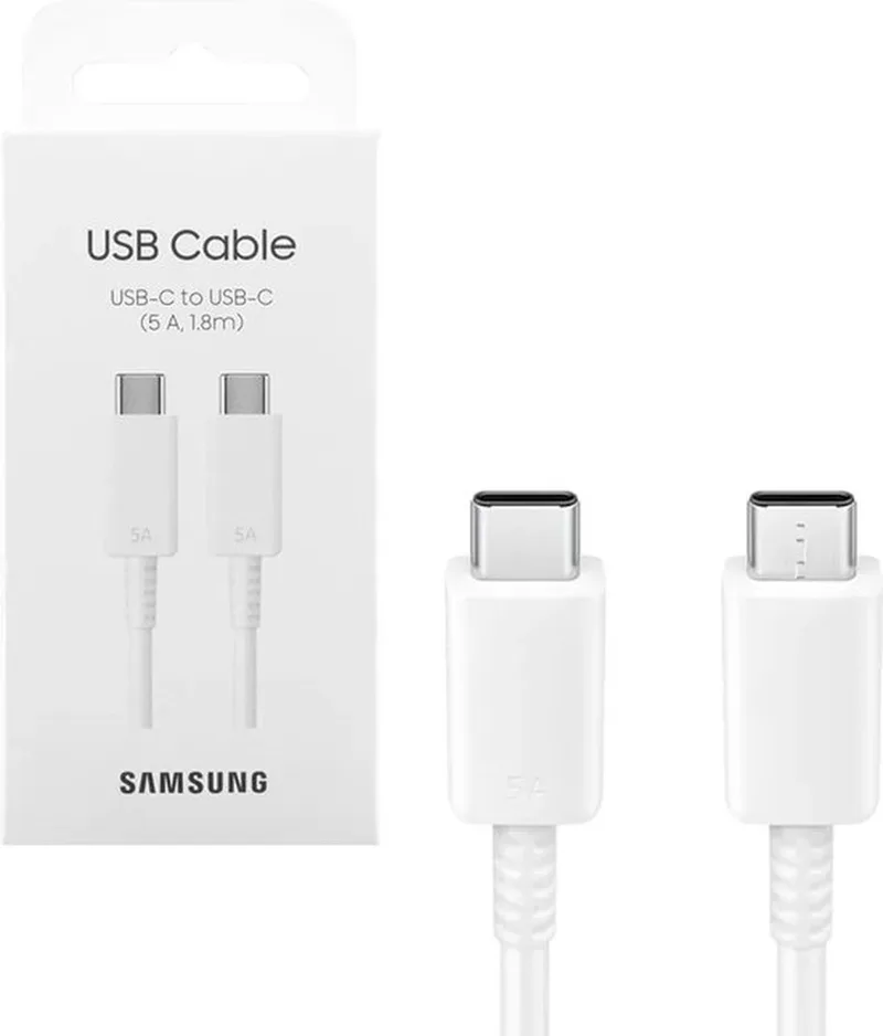 USB-C naar USB-C kabel - 1,8 m fra Samsung i Hvid – produktbillede