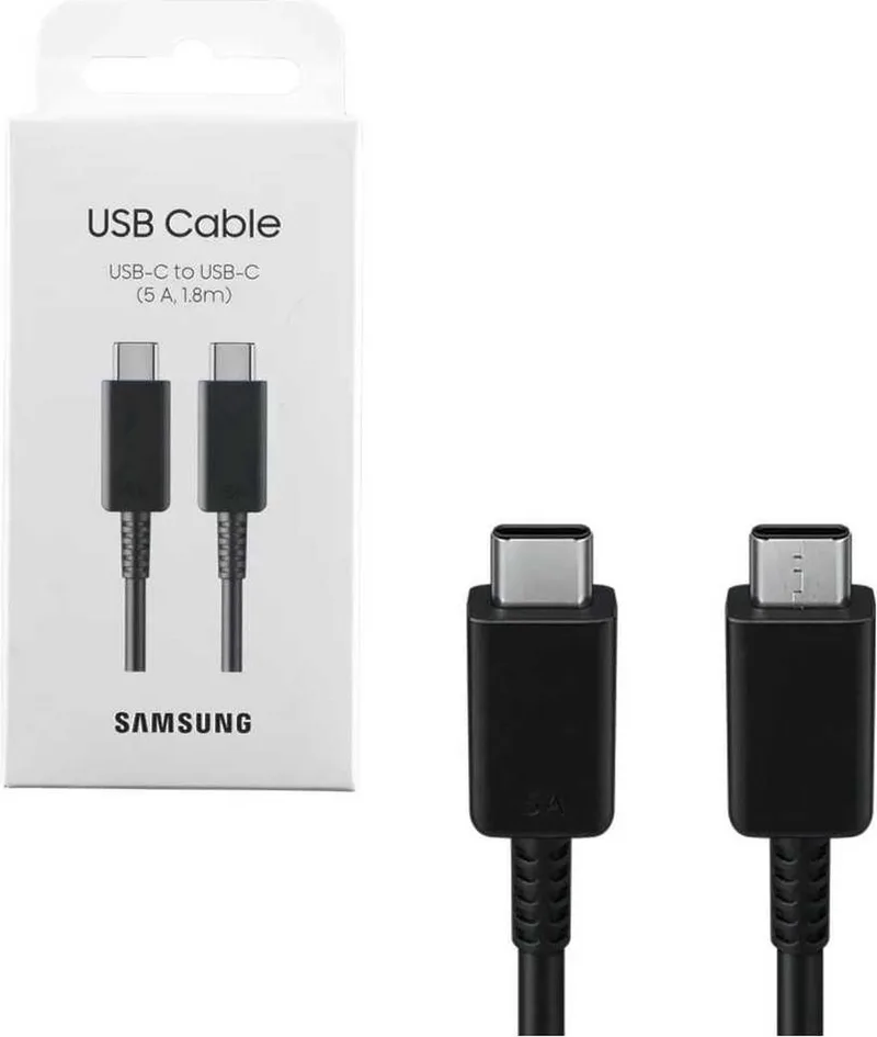 USB-C naar USB-C kabel - 1,8 m fra Samsung i Sort – produktbillede