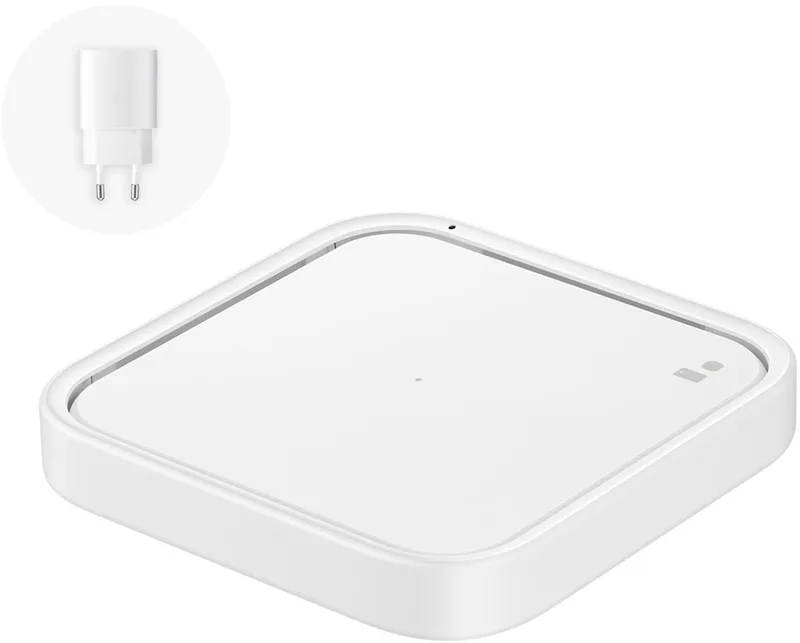 Wireless Charger Pad - met travel adapter från Samsung i Vit – produktbild