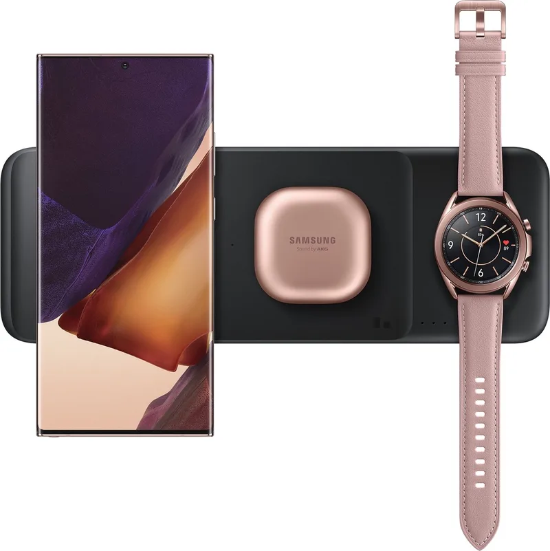 Wireless Charger Trio Smartphone / Galaxy Watch / Galaxy Buds van Samsung in Zwart – productfoto