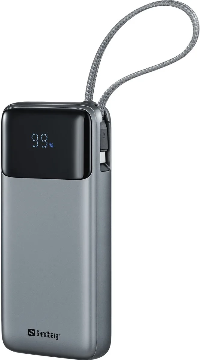 All-in1 Powerbank 20000 PD 67W von Sandberg in Schwarz, Grau – Produktfoto