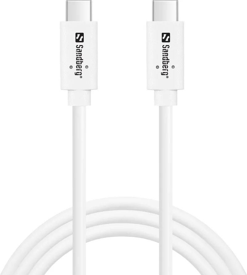 Sandberg - 136-53 - USB-kabel - USB 3.2 Gen 2 (3.1 Gen 2) -1 m - USB C de Sandberg en Blanc – photo produit