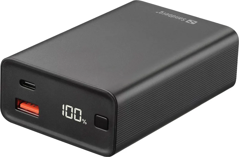 Travel Powerbank 20000 PD65W fra Sandberg i Sort – produktbillede