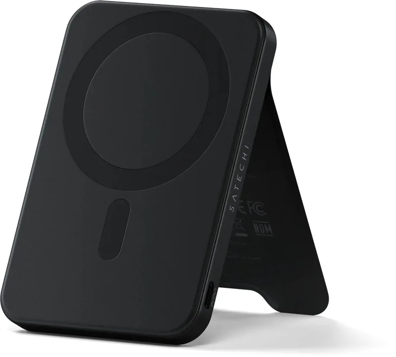 OntheGo Magnetische Qi2 Power Bank met Stand – 5.000mAh Batterijcapaciteit – 20W USB-C Oplaadvermogen – Premium Materialen voor Duurzaamheid by Satechi in Black – product photo
