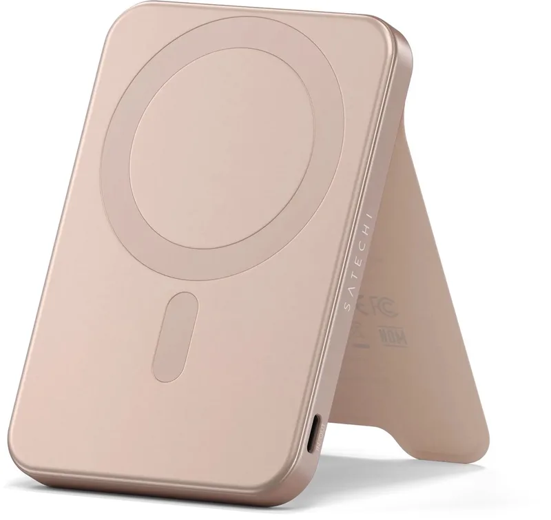 OntheGo Magnetische Qi2 Power Bank met Stand – 5.000mAh Batterijcapaciteit – 20W USB-C Oplaadvermogen – Premium Materialen voor Duurzaamheid by Satechi in Pink – product photo