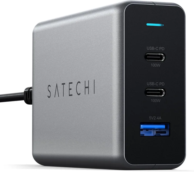Satechi 100W USB-C PD GaN Compact Charger by Satechi in Grey – product photo