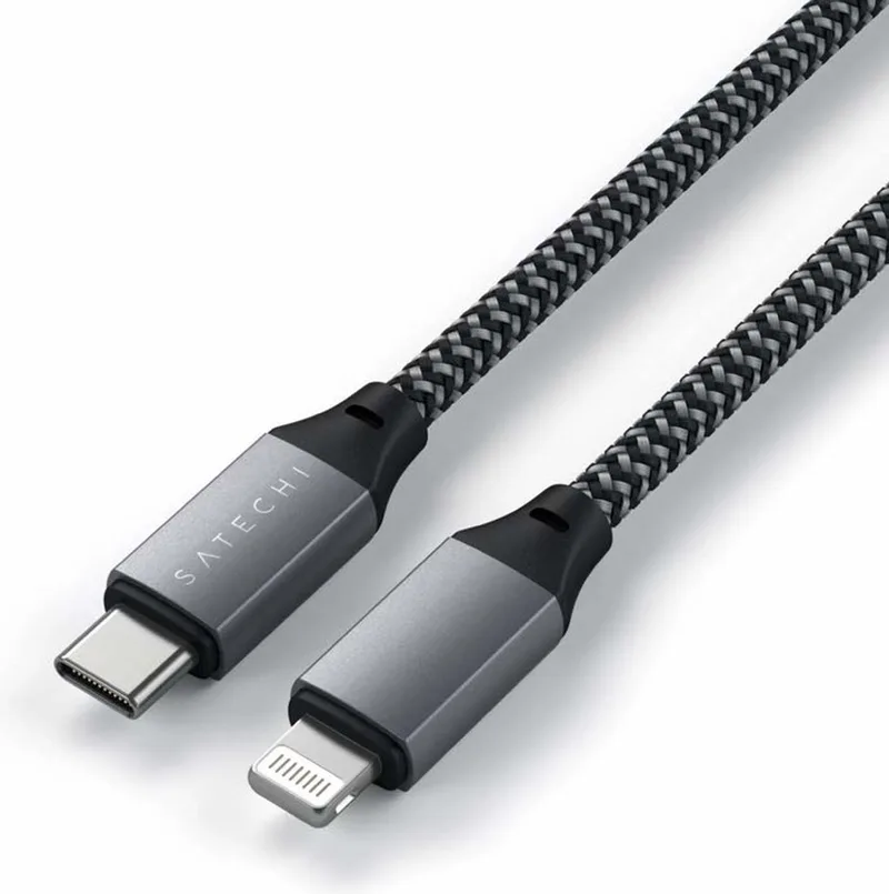 Type-C to Lightning Cable 25 cm space gray by Satechi in Grey – product photo