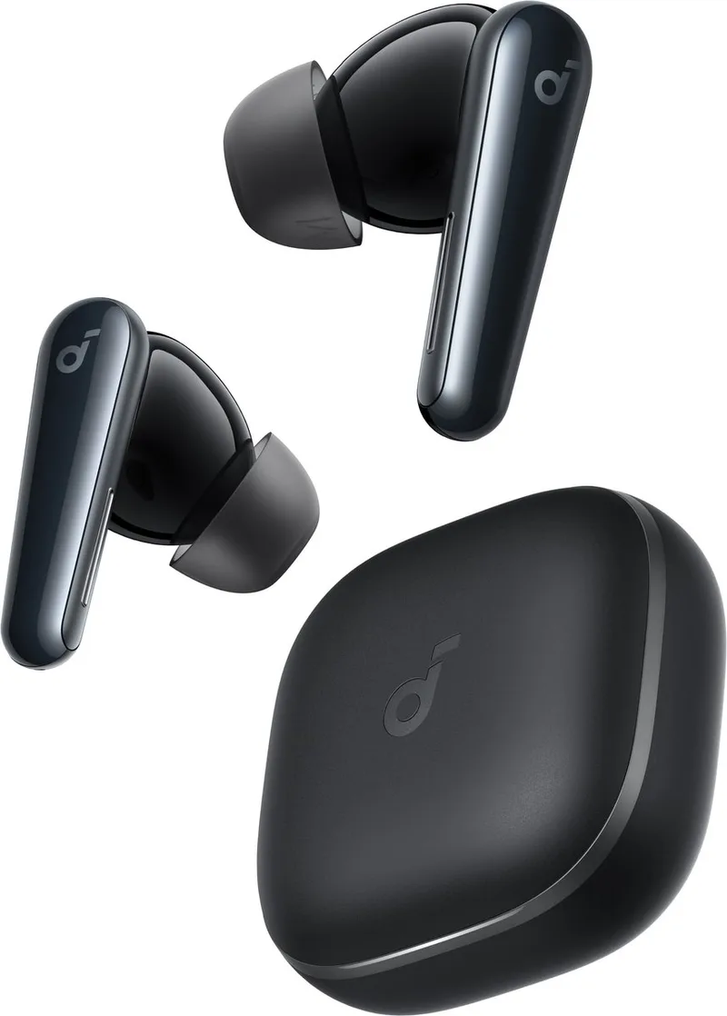 Liberty 5 by Anker - Draadloze oordoppen met noise-cancelling - 2x sterkere stemonderdrukking - Realtime adaptieve noise canceling - Snelladen - Dolby Audio - Heldere gesprekken met 6 microfoons en AI - Lange batterijduur van Soundcore in Zwart – productfoto