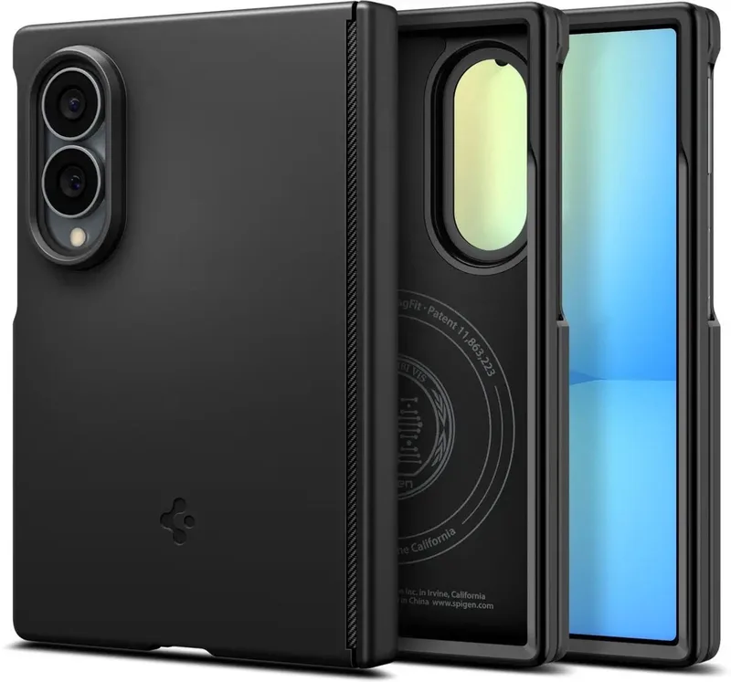 Air Fit Pro MagFit Hoesje Geschikt voor Samsung Galaxy Z Fold 8 | MagFit Compatibel | Draadloos Opladen Ondersteund | Scharnier Bescherming de Spigen en Noir – photo produit