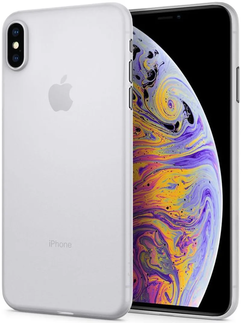 Air Skin Case Apple iPhone XS Max Clear van Spigen in Transparant – productfoto