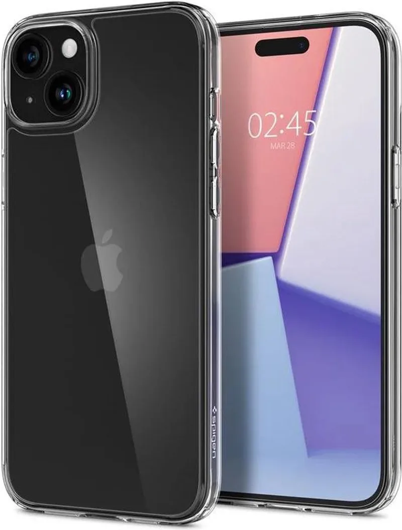 Air Skin Hoesje Geschikt voor Apple iPhone 15 Plus Back Cover van Spigen in Transparant – productfoto