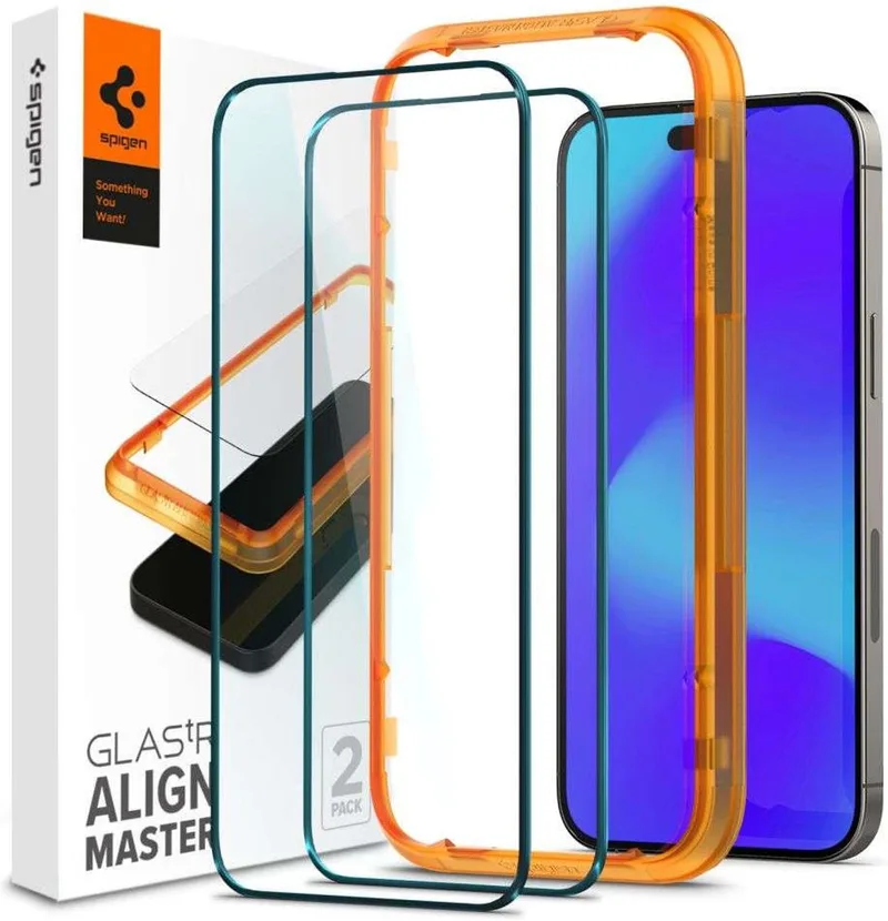 AlignMaster Apple iPhone 14 Pro Max Tempered Glass (2-Pack) fra Spigen – produktbillede