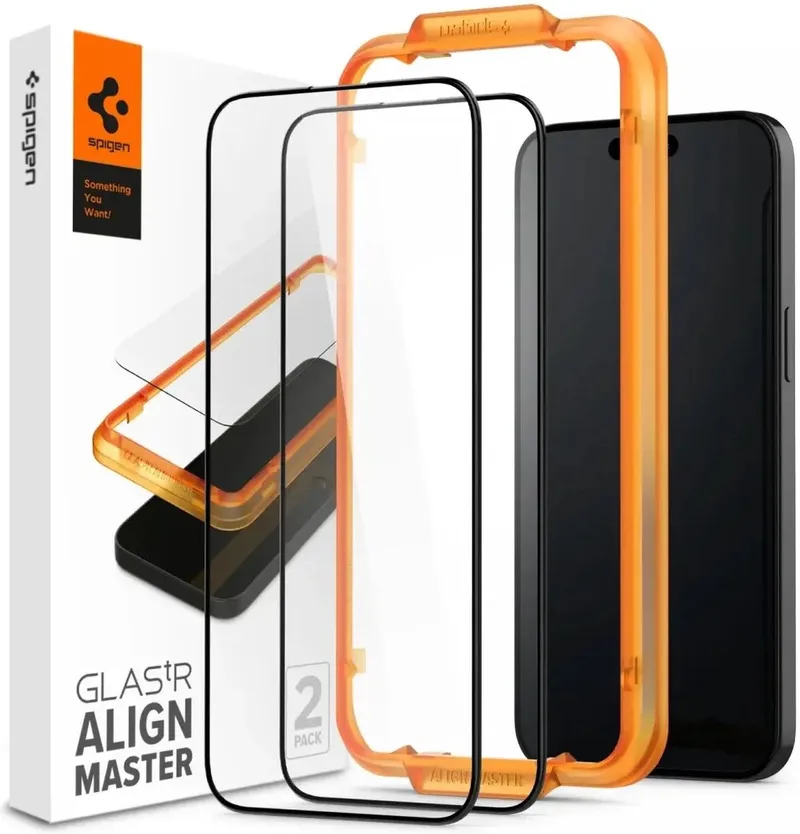 AlignMaster Apple iPhone 15 Tempered Glass (2-Pack) från Spigen – produktbild