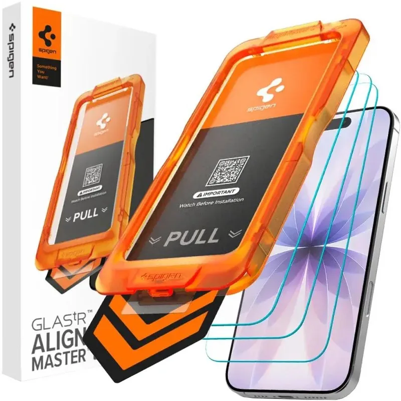 AlignMaster Geschikt voor Apple iPhone 17 - 9H Tempered Glass Screen Protector - Case Friendly - Gemakkelijke Installatie - 3-Pack från Spigen – produktbild