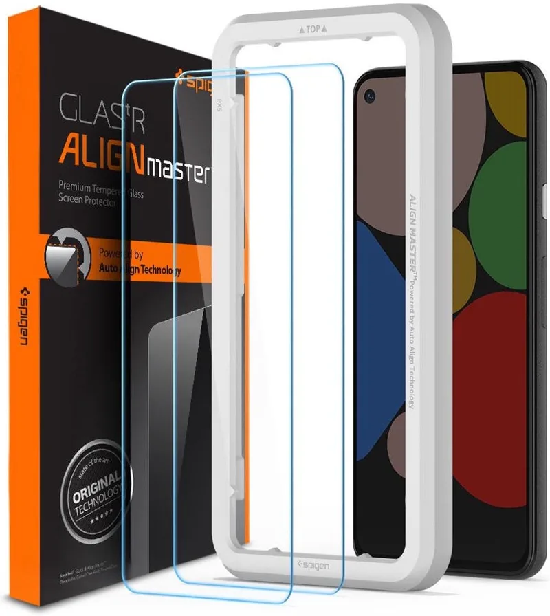 AlignMaster Google Pixel 5 Tempered Glass Screen Protector by Spigen – product photo