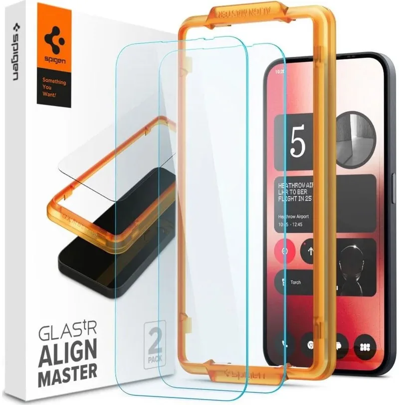 AlignMaster Nothing Phone (2a) / (2a) Plus Tempered Glass (2-Pack) von Spigen – Produktfoto