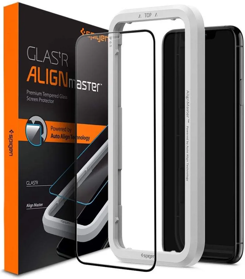 Apple iPhone 11 / XR AlignMaster Tempered Glass van Spigen – productfoto