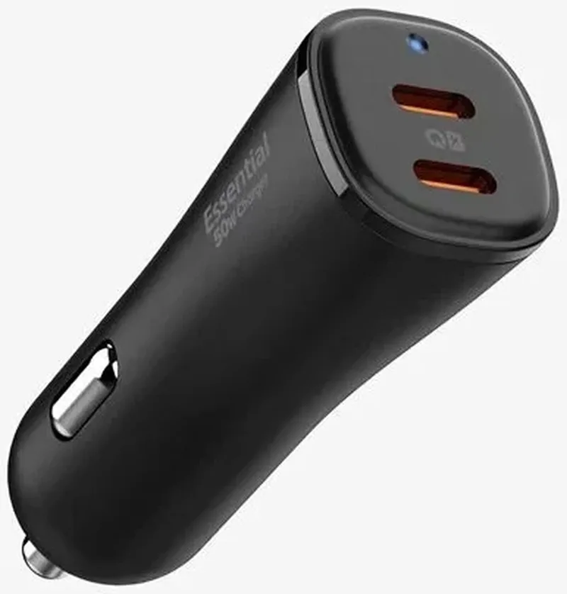 ArcStation Essential - 50W Auto Lader - 2X USB-C - Power Delivery (PD) - Quick Charge (QC) - PPS - AFC - FCP by Spigen in Black – product photo