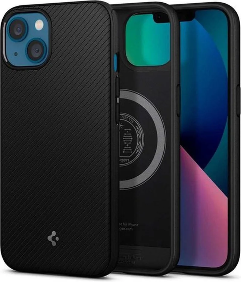 Armor (magnetische ring) TPU met Air Cushion hoesje voor iPhone 13 mini de Spigen en Noir – photo produit