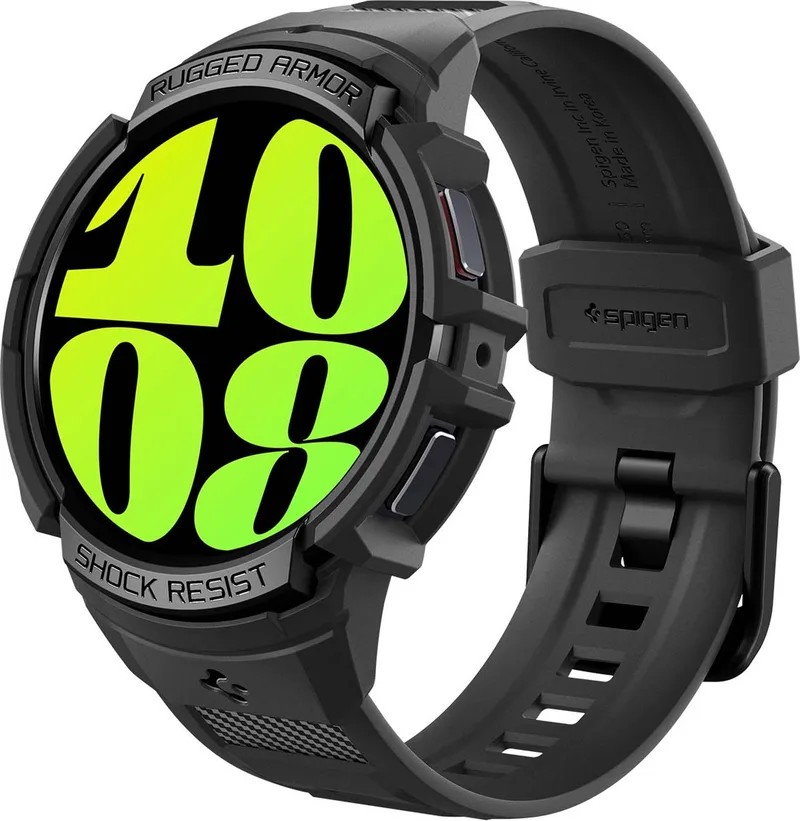 bandje Geschikt voor Samsung Galaxy Watch6 44mm - Rugged Armor Pro de Spigen en Noir – photo produit