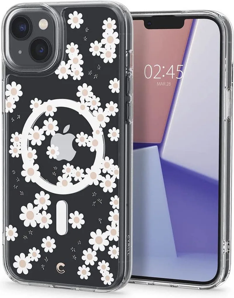 Ciel by Cyrill Cecile Hoesje met MagSafe Geschikt voor iPhone 14 Plus White Daisy by Spigen in Transparent – product photo