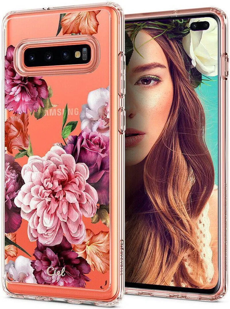 Ciel by Cyrill Cecile Samsung Galaxy S10 Plus Hoesje Floral von Spigen in Rosa – Produktfoto