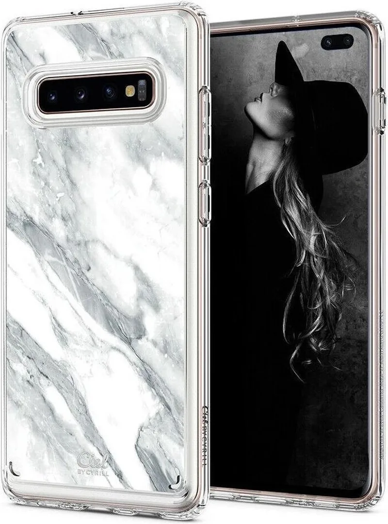 Ciel by Cyrill Cecile Samsung Galaxy S10 Plus Hoesje Marble från Spigen i Vit – produktbild