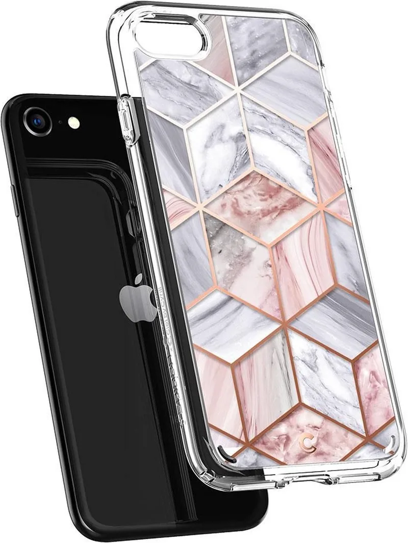 Ciel iPhone SE 2022 / 2020 hoesje Pink Marble by Spigen in Pink – product photo