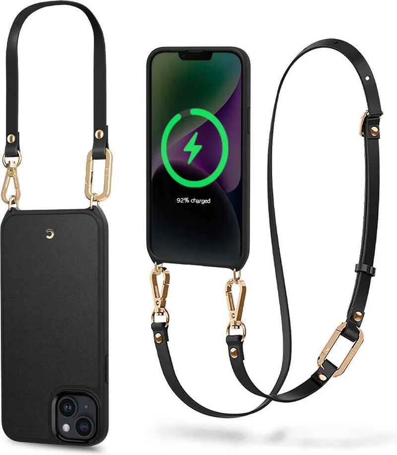 Classic Charm Mag mobiele telefoon behuizingen 15,5 cm (6.1") Hoes von Spigen in Schwarz – Produktfoto