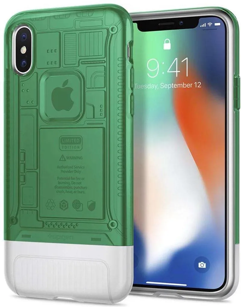 Classic hoesje plastic hard case iPhone X by Spigen in Green – product photo