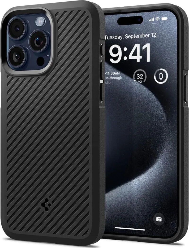 Core Armor Apple iPhone 15 Pro Max Hoesje Back Cover by Spigen in Black – product photo