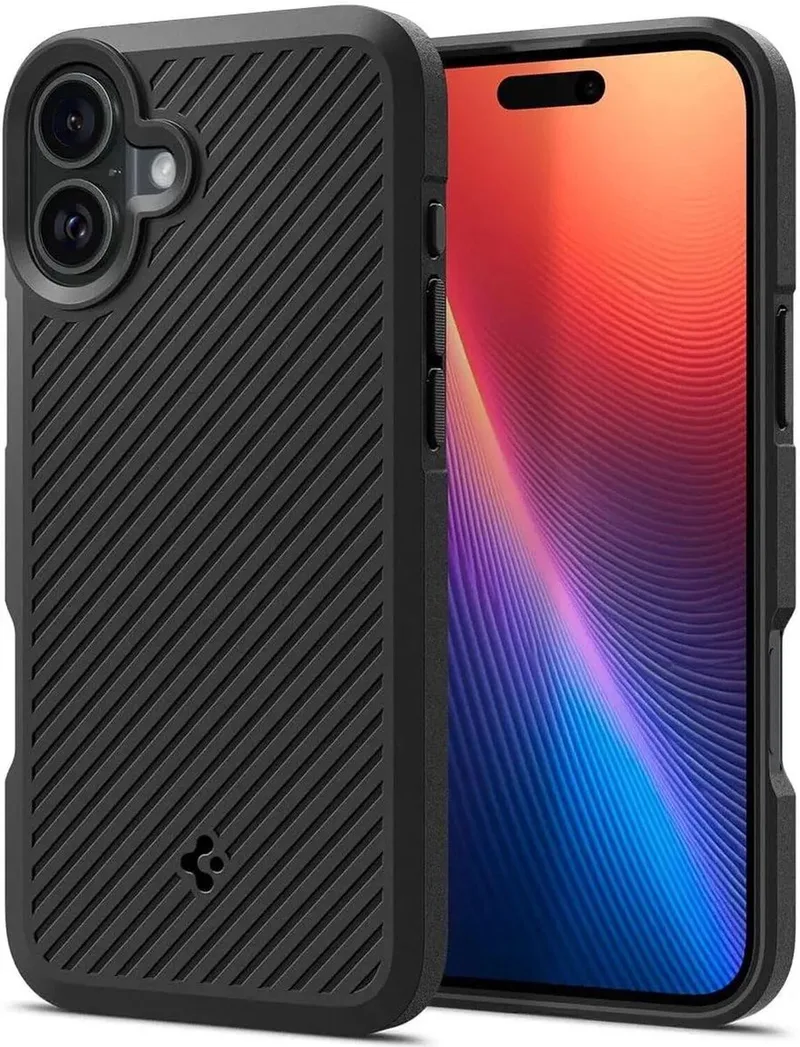 Core Armor | Hoesje Geschikt voor Apple iPhone 16 Plus | Back Cover | Militaire Standaard | Carbon by Spigen in Black – product photo