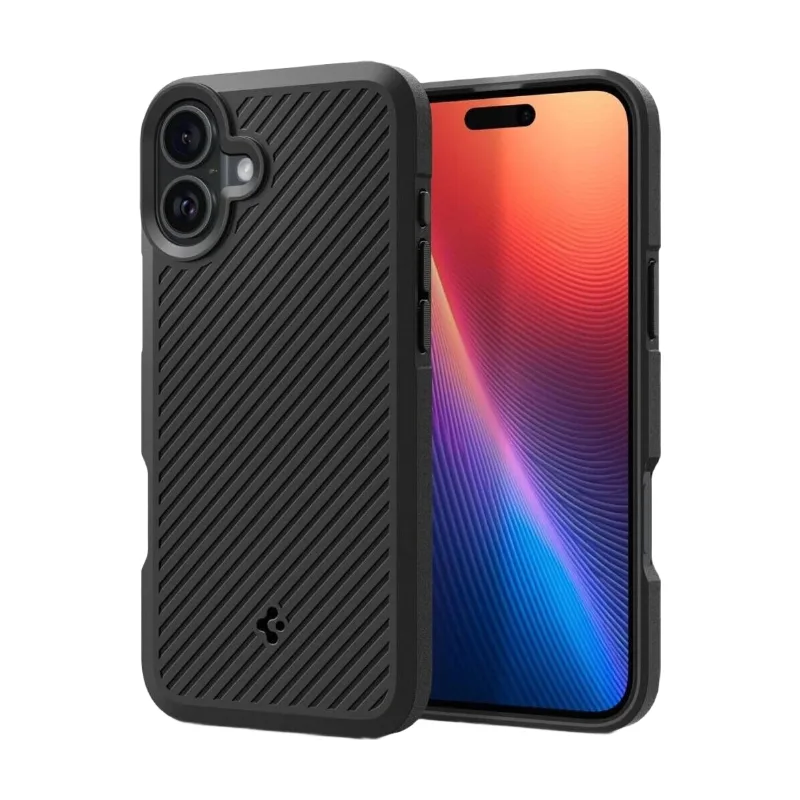 Core Armor iPhone 16 Hülle - Matt Schwarz de Spigen – photo produit