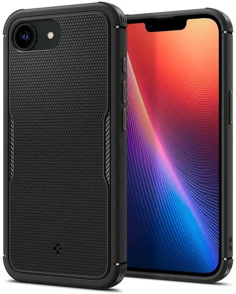 Core Armor MagFit - Hoesje Geschikt voor Apple iPhone 17e / 16e - Back Cover Compatibel met MagSafe / Qi2 - Militaire Standaard - Air Cushion by Spigen in Black – product photo