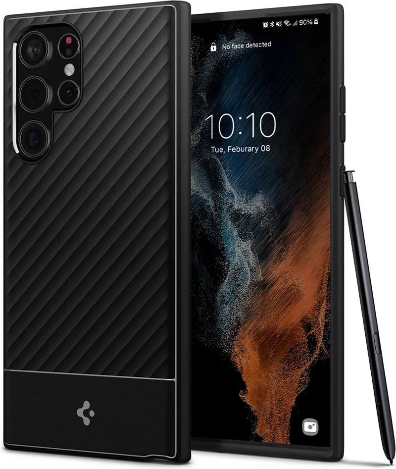 Core Armor Samsung Galaxy S22 Ultra Hoesje Back Cover van Spigen in Zwart – productfoto