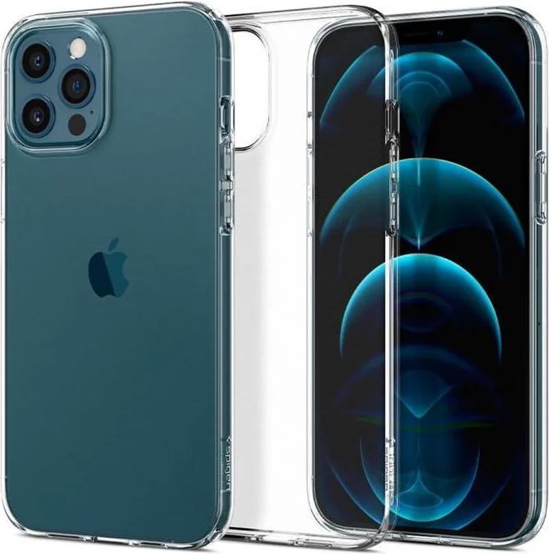 Crystal Flex Apple iPhone 12 Pro Max Hoesje Transparant van Spigen in Roze – productfoto