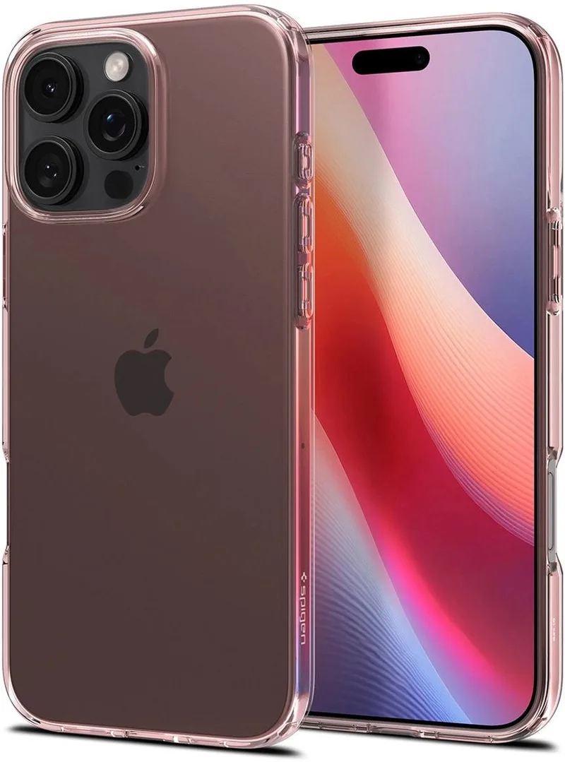 Crystal Flex Apple iPhone 16 Pro Max Hoesje Back Cover Transparant van Spigen in Roze – productfoto