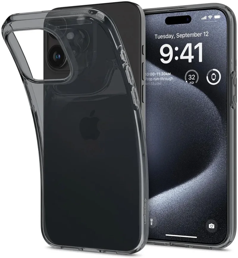 Crystal Flex | Hoesje Geschikt voor Apple iPhone 15 Pro | Back Cover TPU | Space Crystal de Spigen en Transparent – photo produit