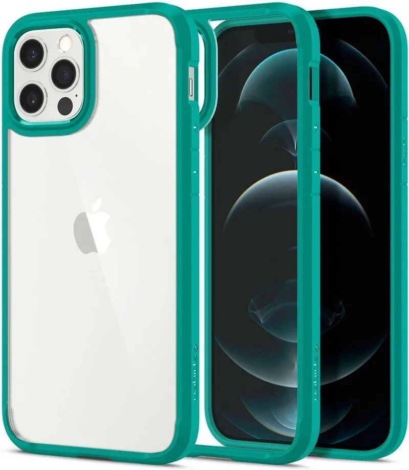Crystal Hybrid Apple iPhone 12 / 12 Pro Hoesje Mint by Spigen in Green – product photo