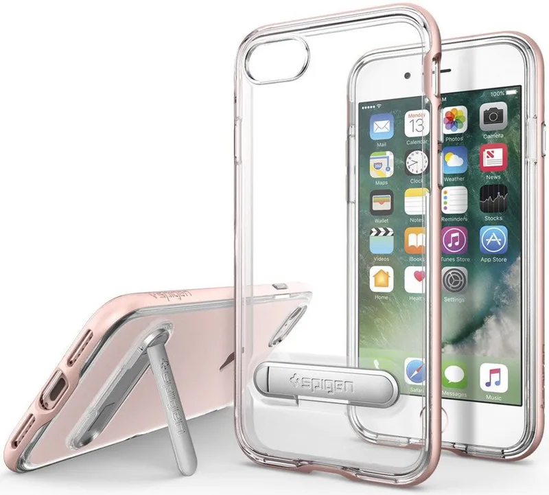 Crystal Hybrid Apple iPhone 7 / 8 Case Goud de Spigen en Rose – photo produit