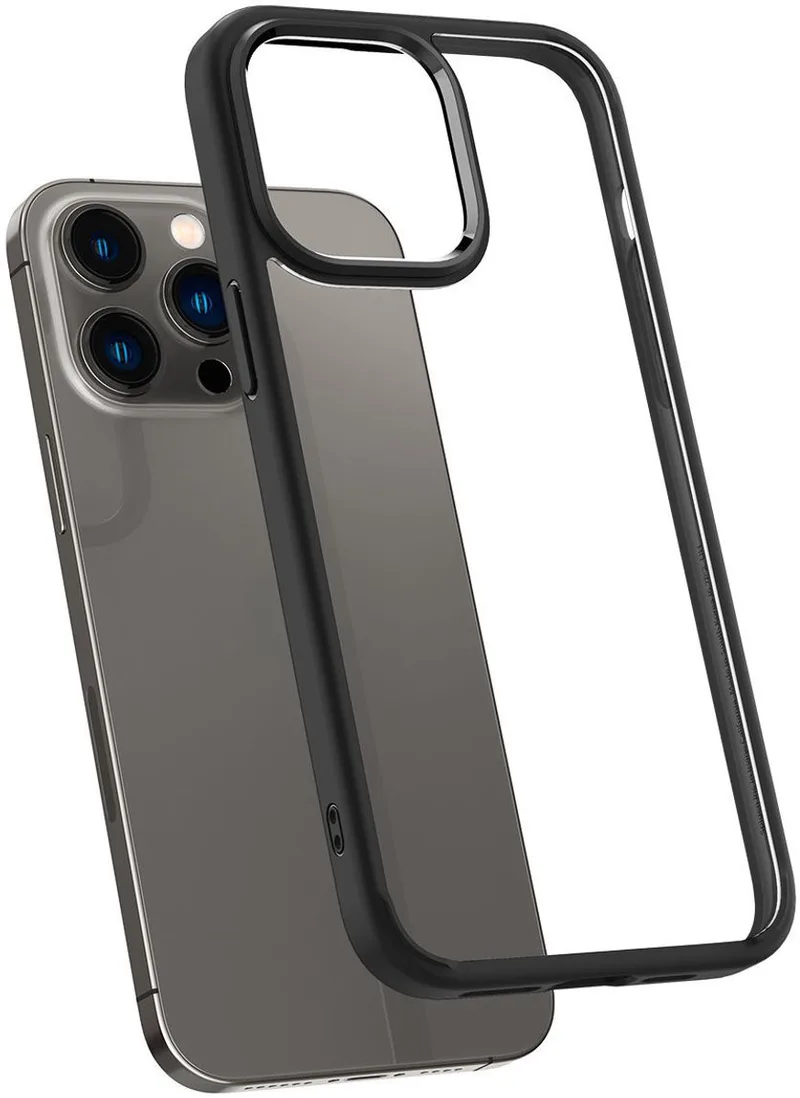 Crystal Hybrid Hoesje Geschikt voor Apple iPhone 14 Pro Max von Spigen in Schwarz – Produktfoto