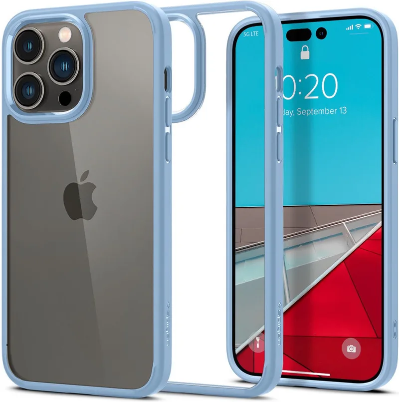Crystal Hybrid Hoesje Geschikt voor Apple iPhone 14 Pro Transparant by Spigen in Blue – product photo