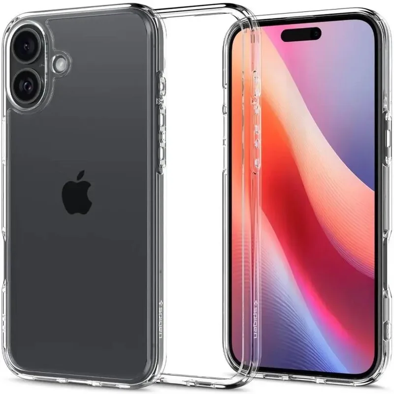 Crystal Hybrid | Hoesje Geschikt voor Apple iPhone 16 Plus | Back Cover | Militaire Standaard | Air Cushion van Spigen in Transparant – productfoto