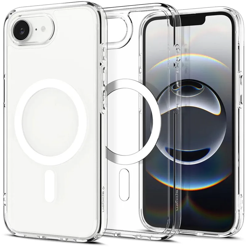 Crystal Hybrid Magsafe, Transparant Wit - Iphone 16E by Spigen in Transparent, White – product photo