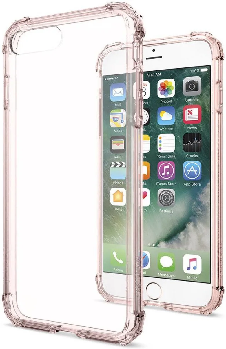 Crystal Shell Hoesje Apple iPhone 7 Plus / 8 Plus Rose van Spigen in Roze – productfoto