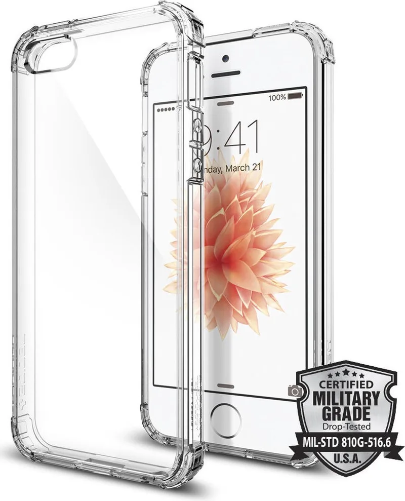 Crystal Shell Hoesje Apple iPhone SE Crystal Clear van Spigen in Transparant – productfoto
